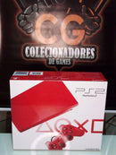 Console PlayStation 2 Slim Cinnabar Red – com Caixa repro em MDF